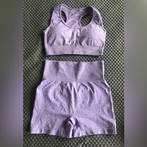 Matching sports bra and short set size medium